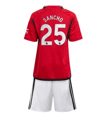 Manchester United Jadon Sancho #25 Koszulka Podstawowych Dziecięca 2023-24 Krótki Rękaw (+ Krótkie spodenki)